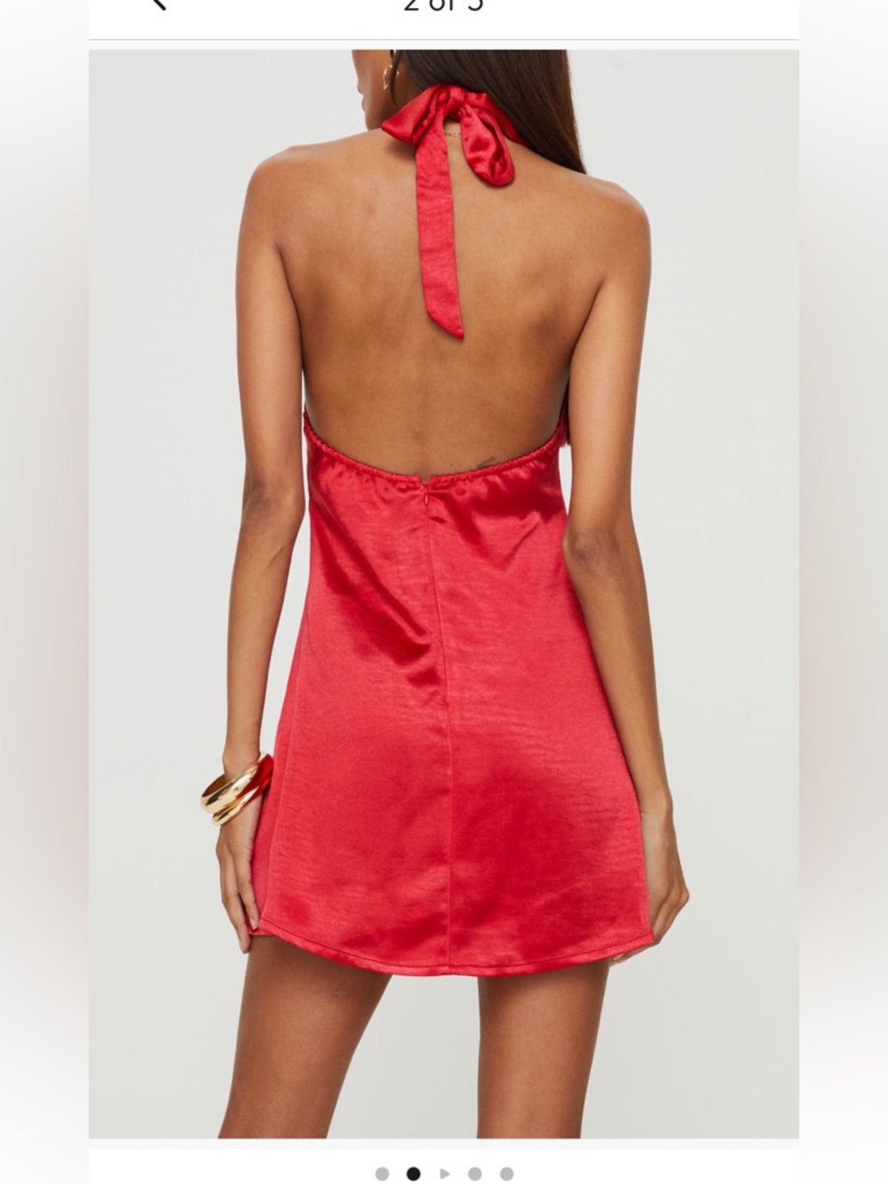 Princess Polly Lanier Satin Halter Mini Dress - Picture 2 of 4